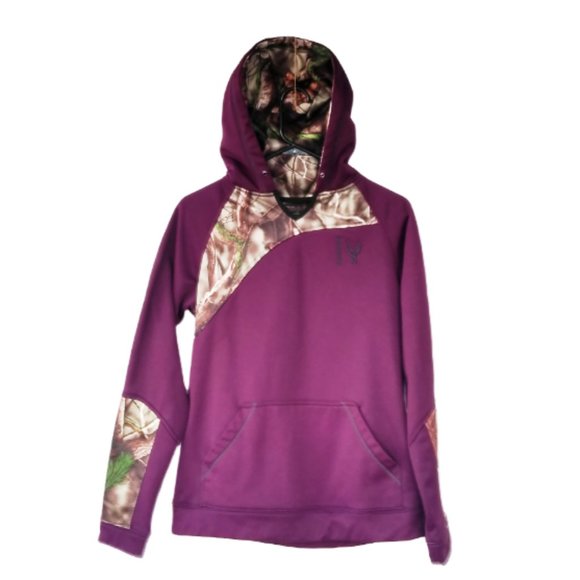 Huntworth women purple camo hoodie sweatshirt Size medium - Picture 1 of 8